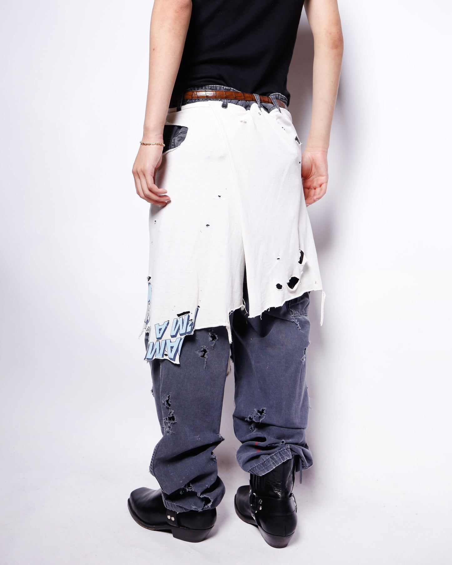 *one-off broken layered trousers