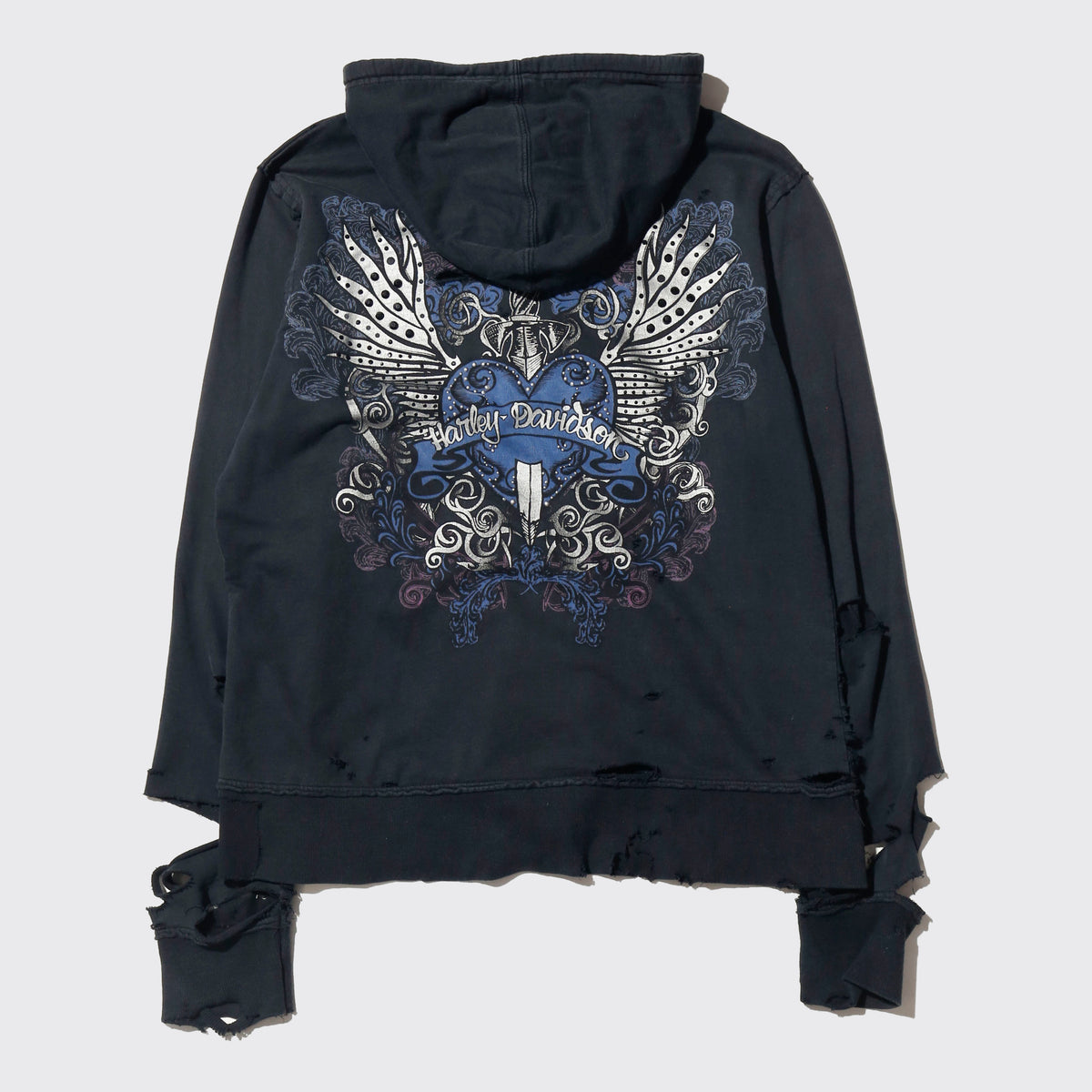 *one-off 00's harley-davidson broken tattoo hoodie
