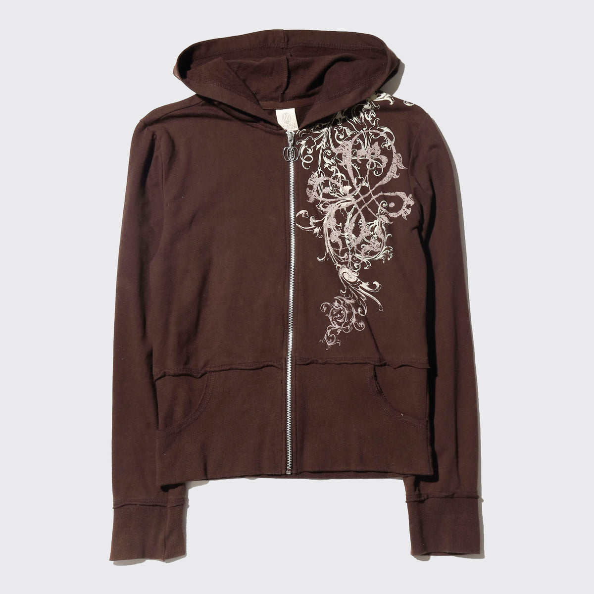 vintage floral tribal cropped hoodie