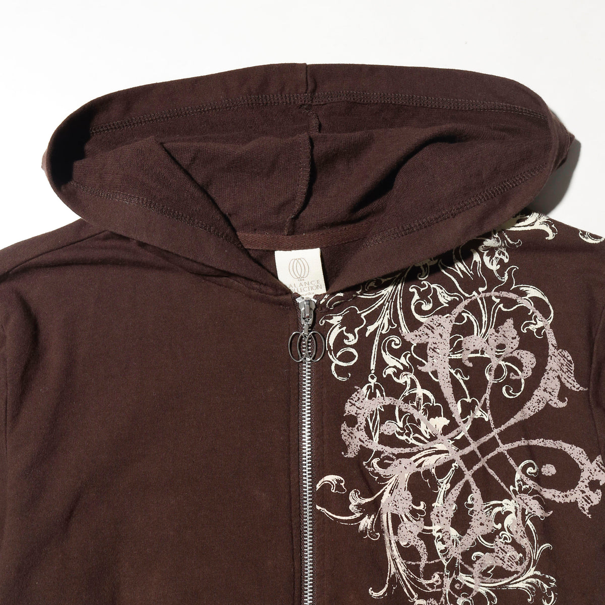 vintage floral tribal cropped hoodie
