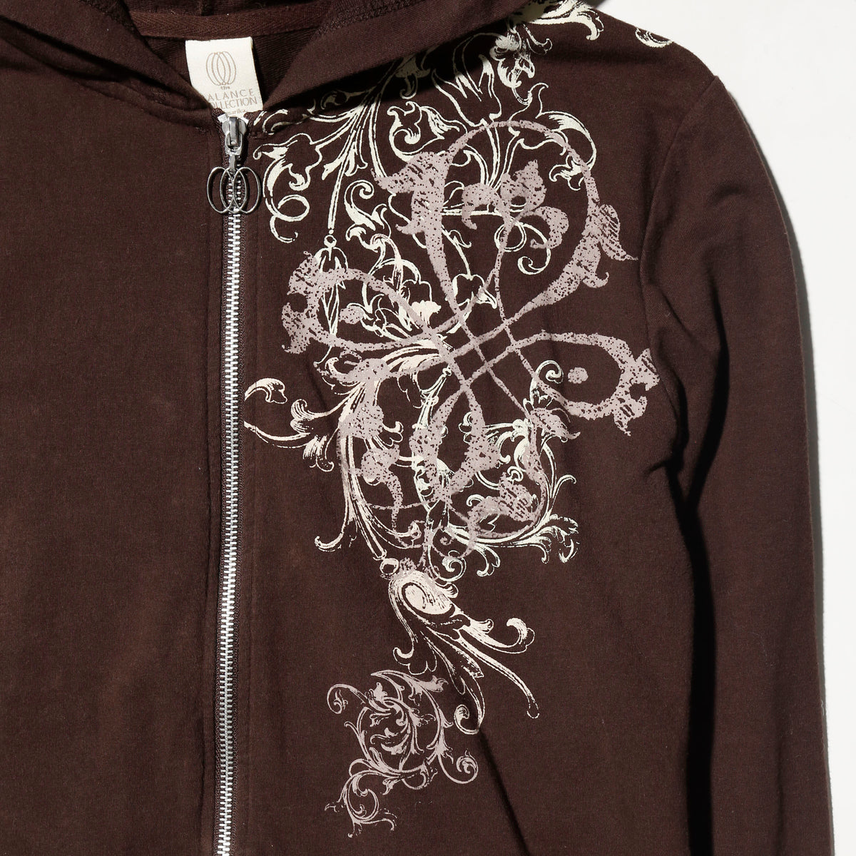 vintage floral tribal cropped hoodie