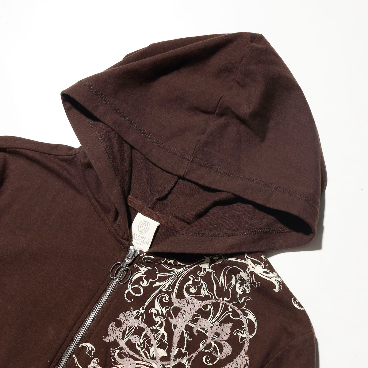 vintage floral tribal cropped hoodie