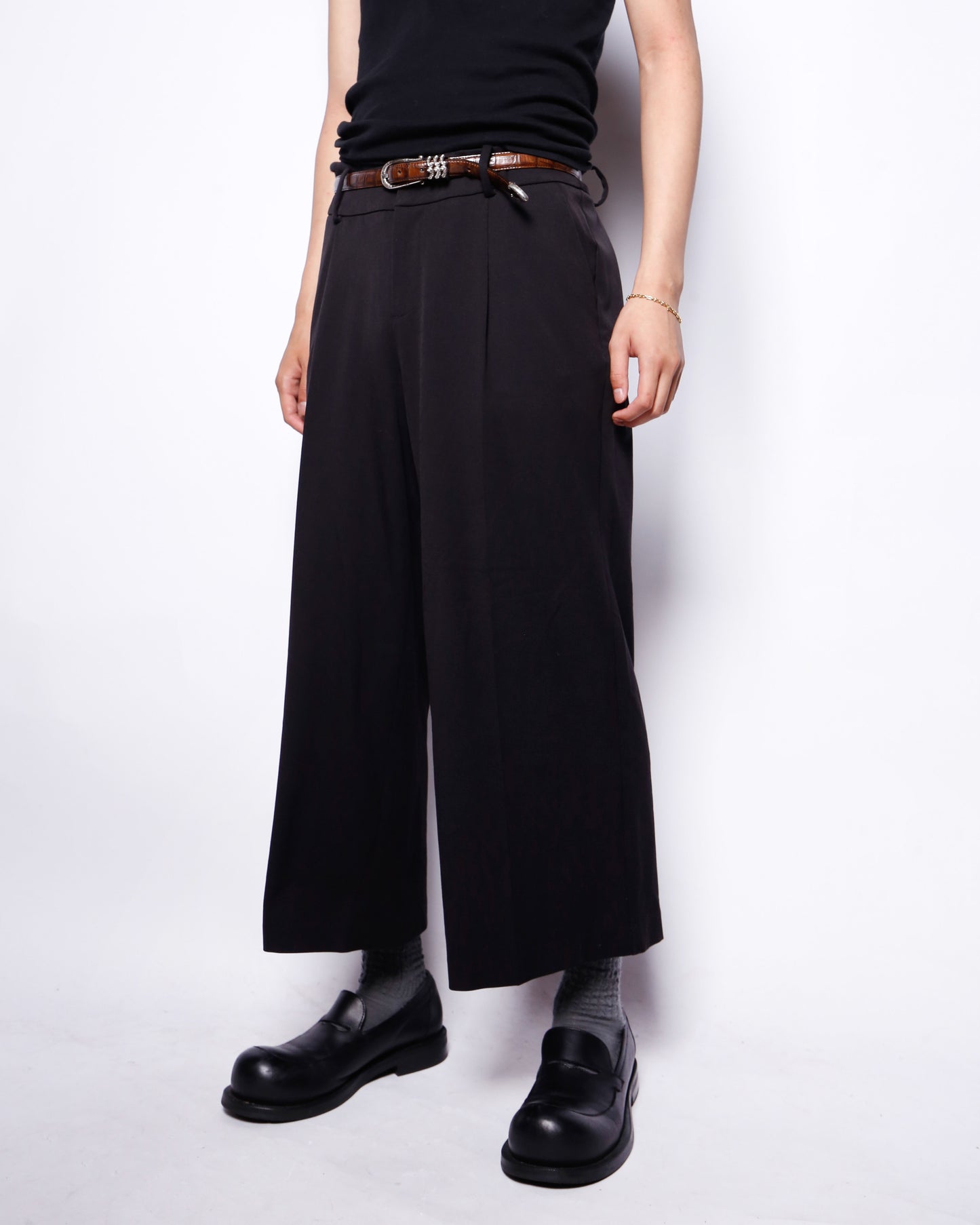 vintage low rise cropped wide slacks