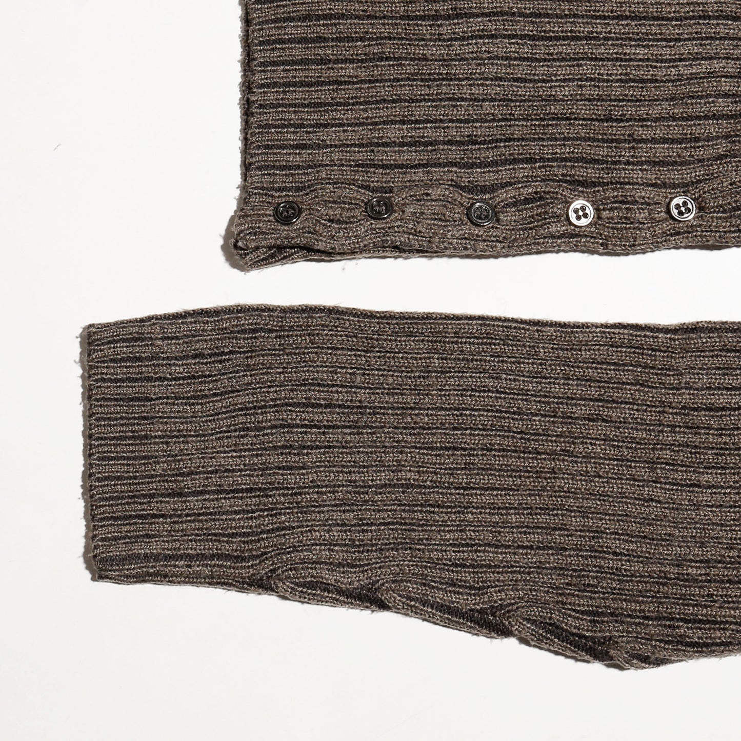 vintage slanting button rib sweater