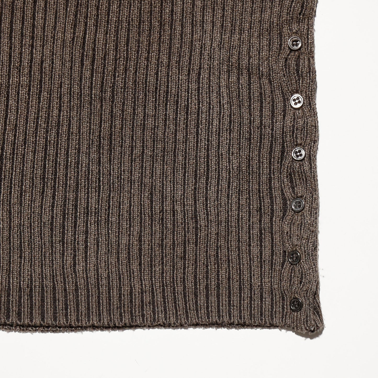 vintage slanting button rib sweater