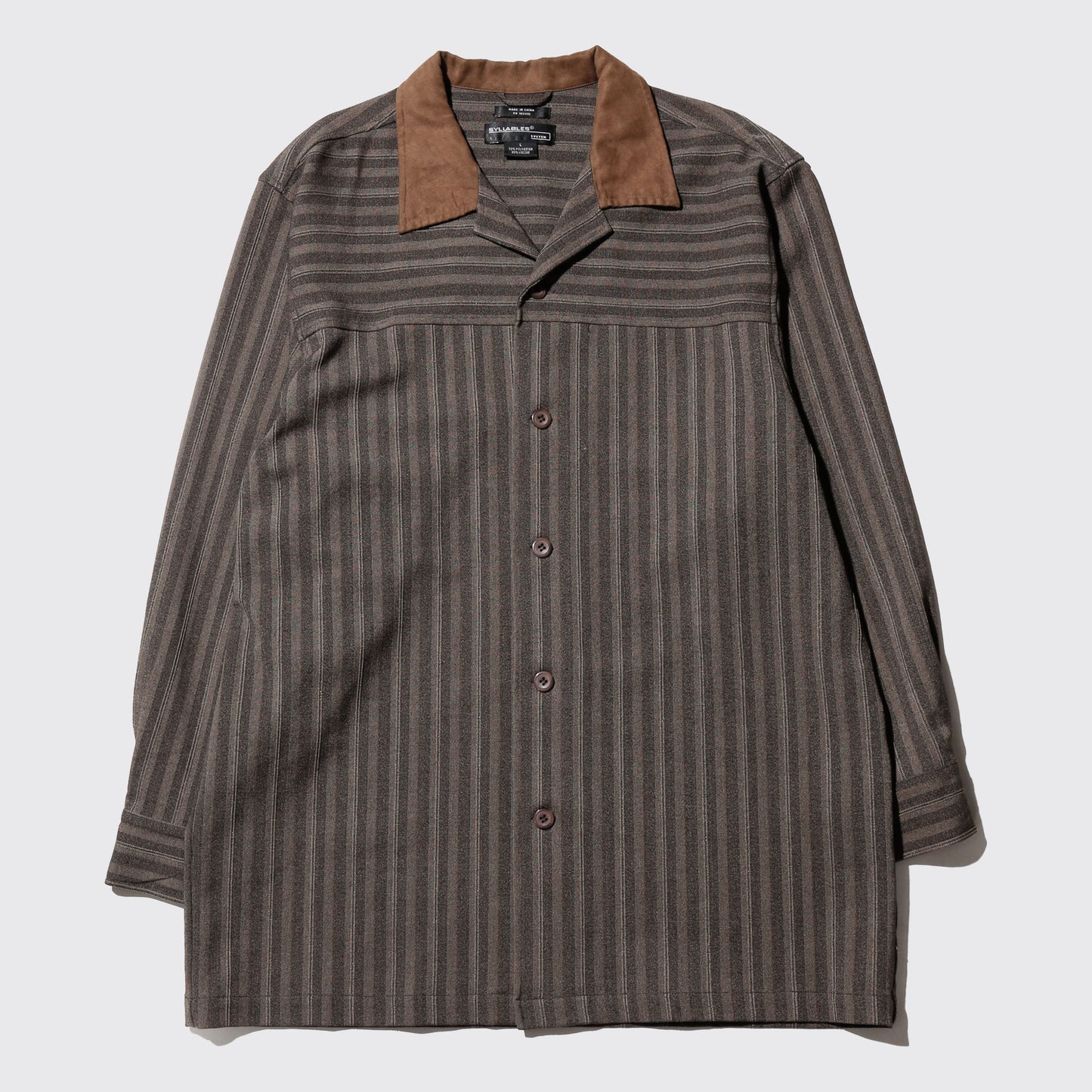 vintage switched collar stripe shirt