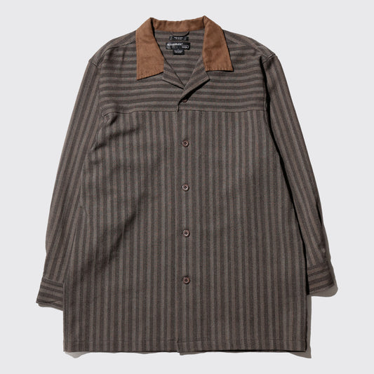 vintage switched collar stripe shirt