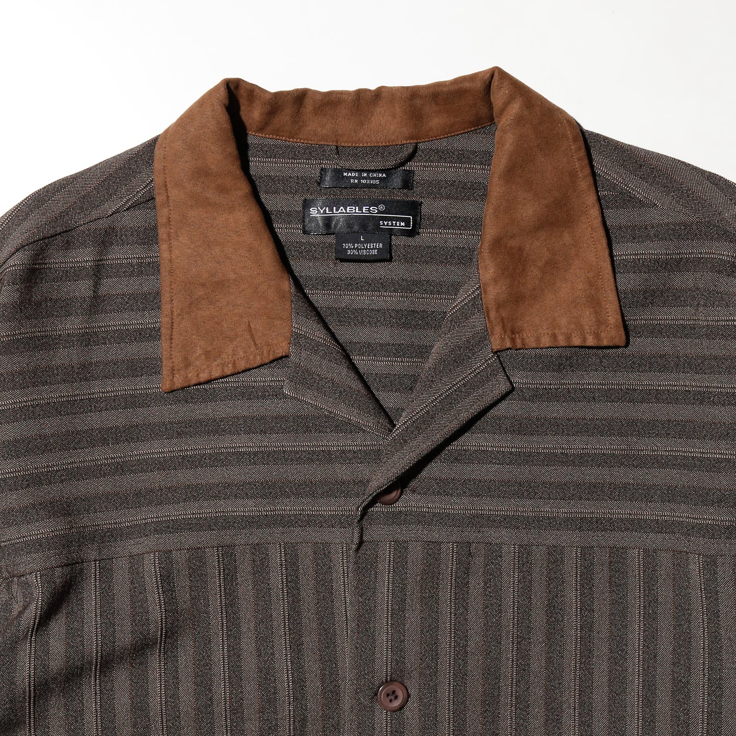 vintage switched collar stripe shirt