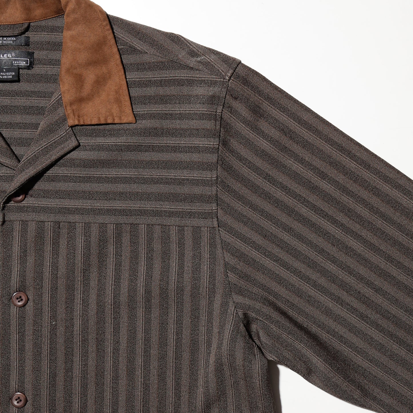 vintage switched collar stripe shirt