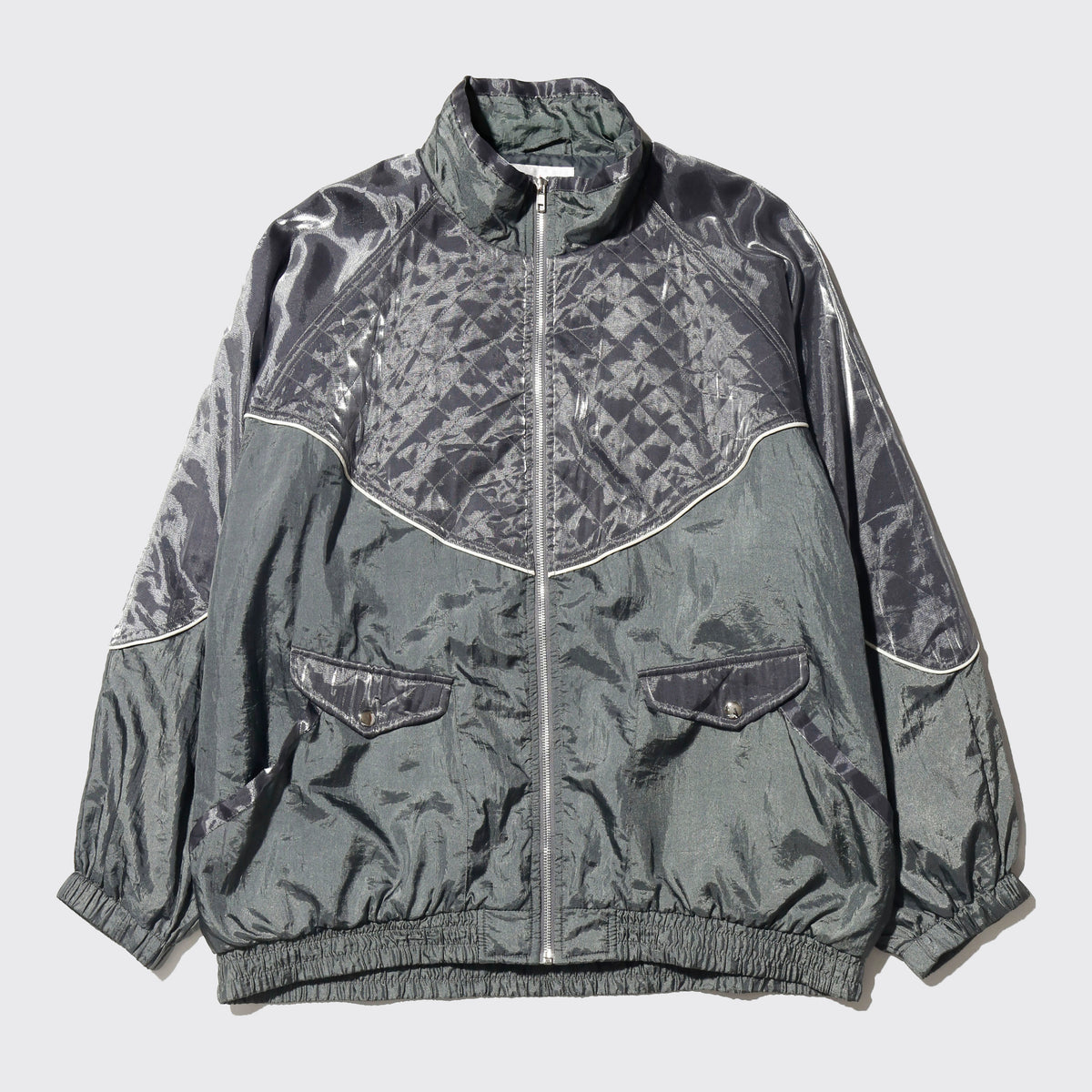 vintage metalic quilting track jacket