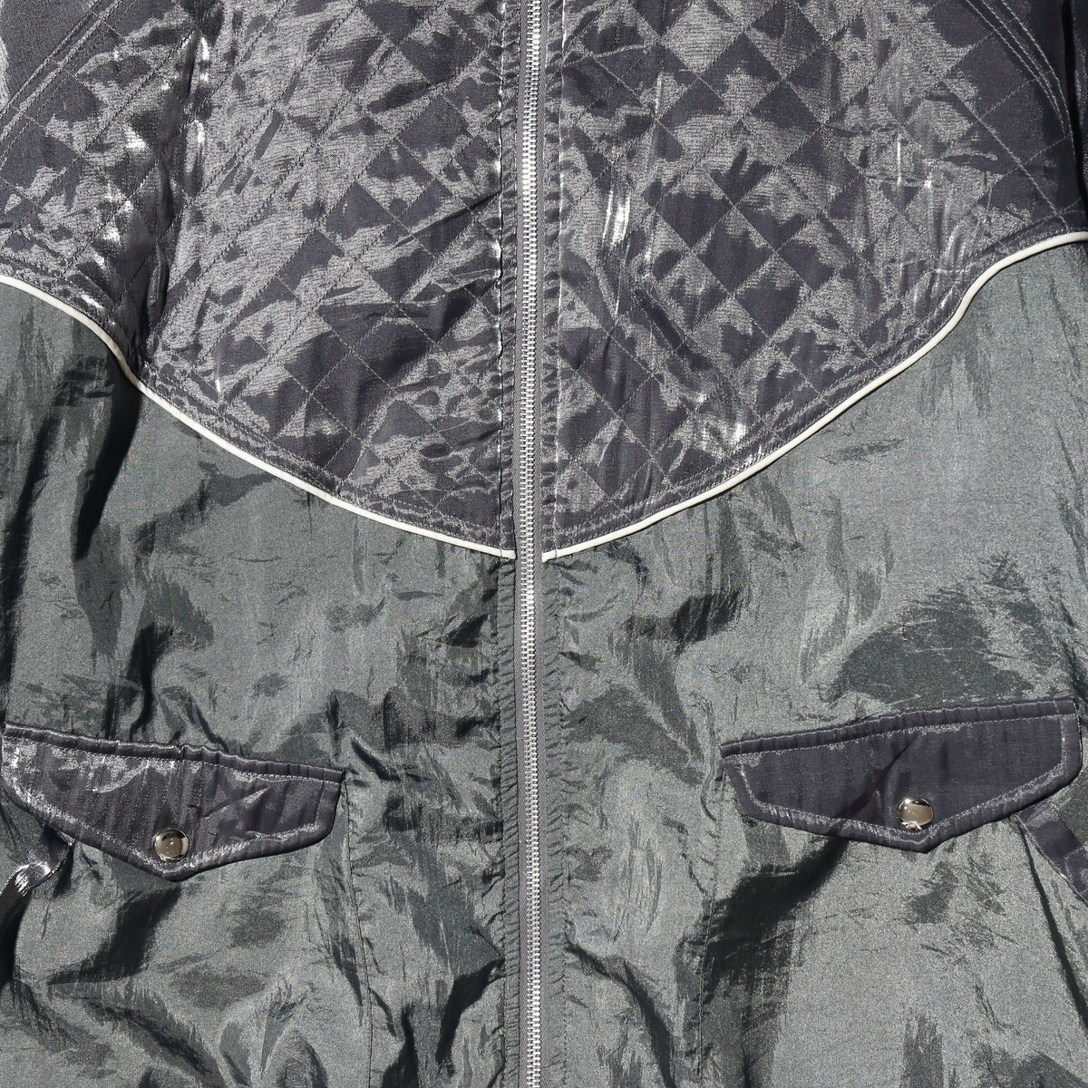 vintage metalic quilting track jacket