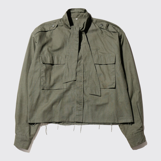 *one-off cropped bowtie field shirt