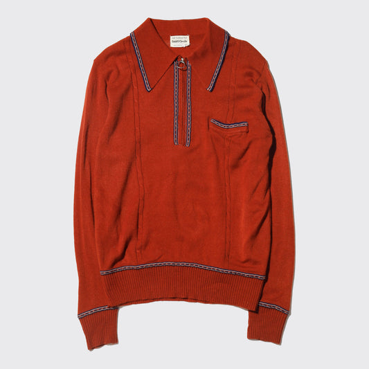 vintage 70's piping polo sweater