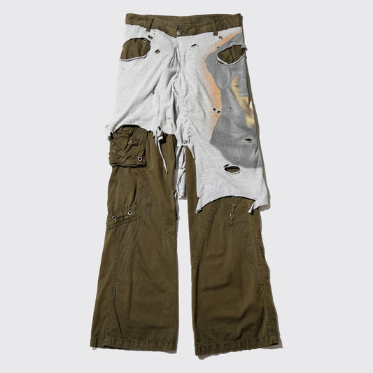 *one-off broken layered trousers
