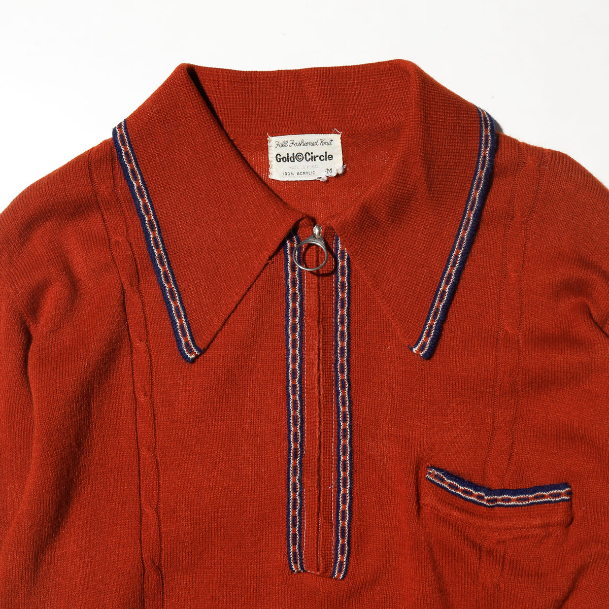 vintage 70's piping polo sweater