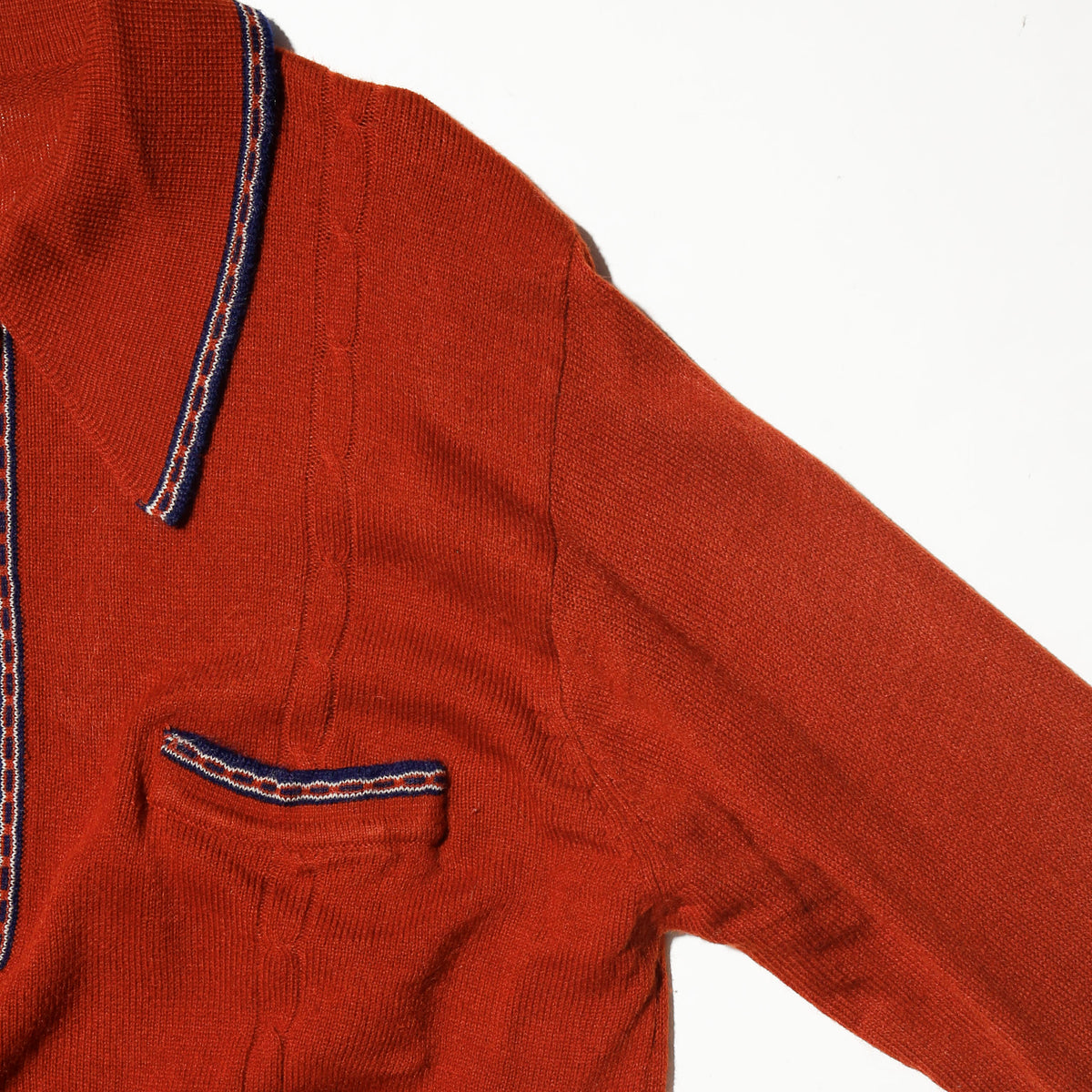 vintage 70's piping polo sweater
