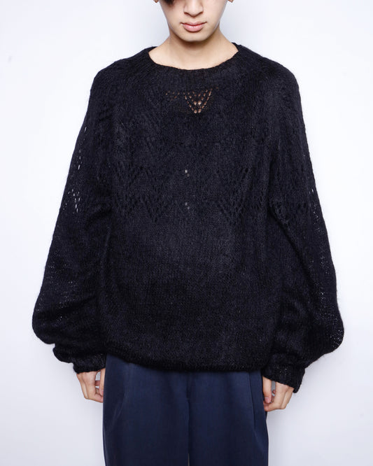 vintage crochet mohair sweater