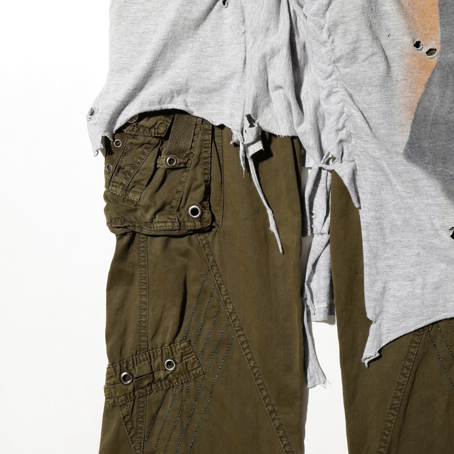 *one-off broken layered trousers
