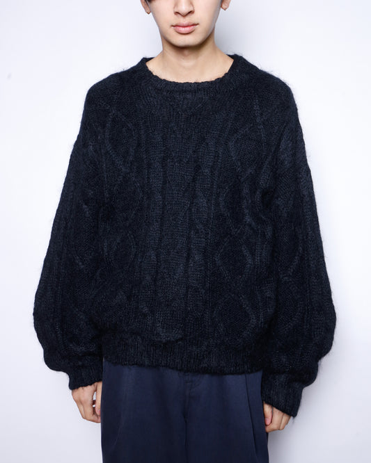 vintage cable mohair knit sweater