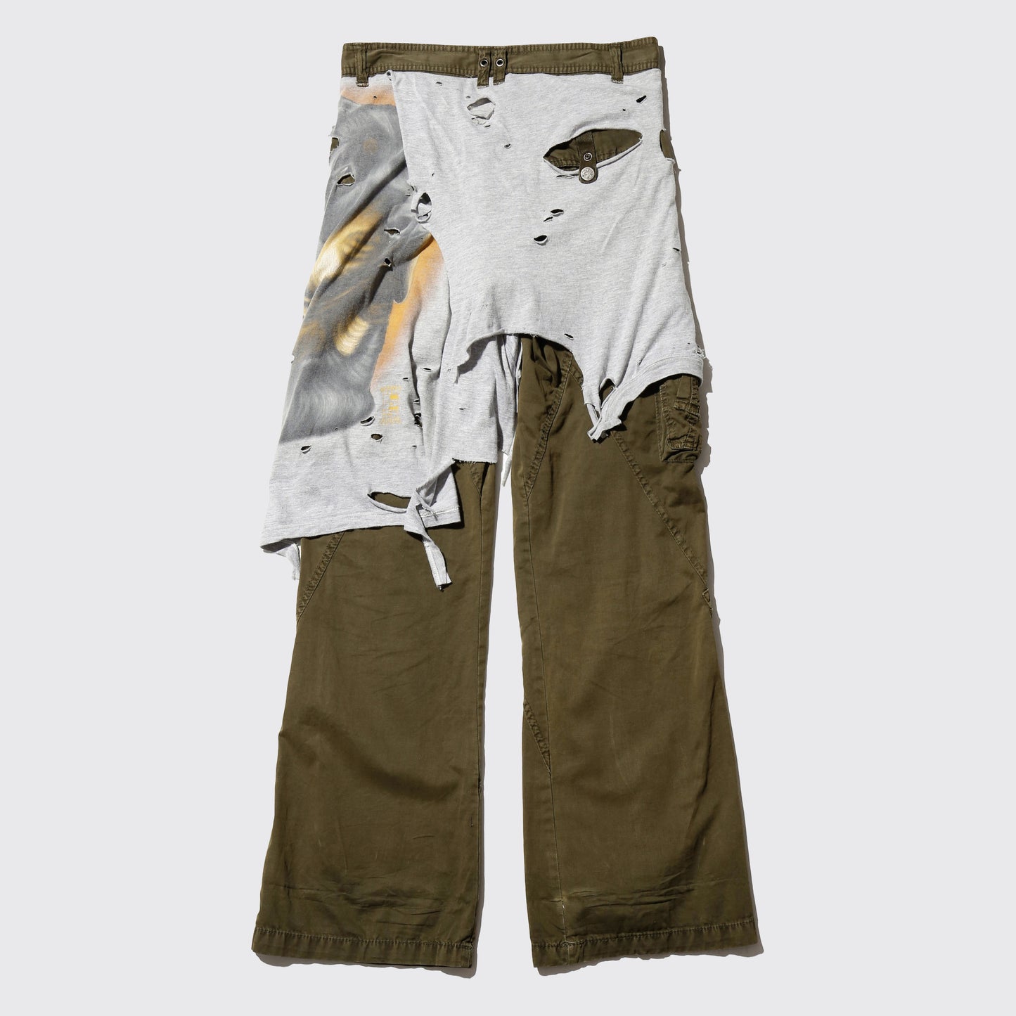 *one-off broken layered trousers