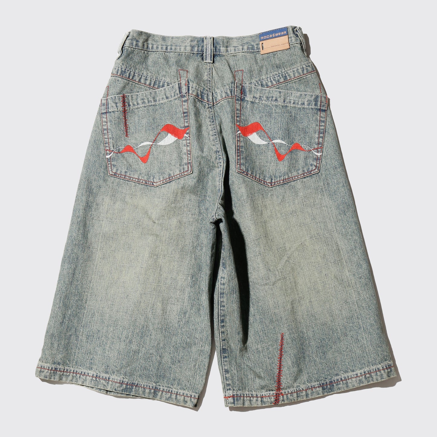 vintage rocawear center tuck slashed baggy shorts