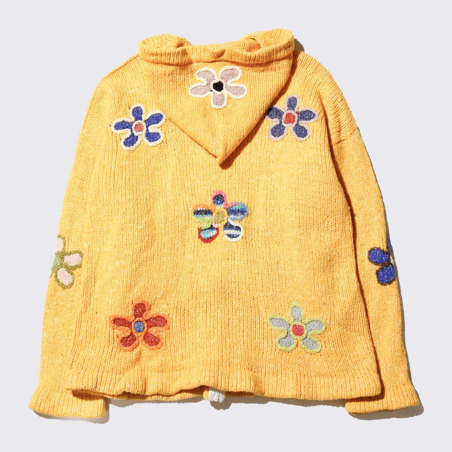 vintage ecuador hand knit flower hoodie