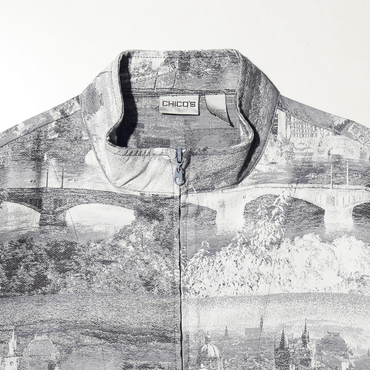 vintage chico's london bridge jacquard jacket