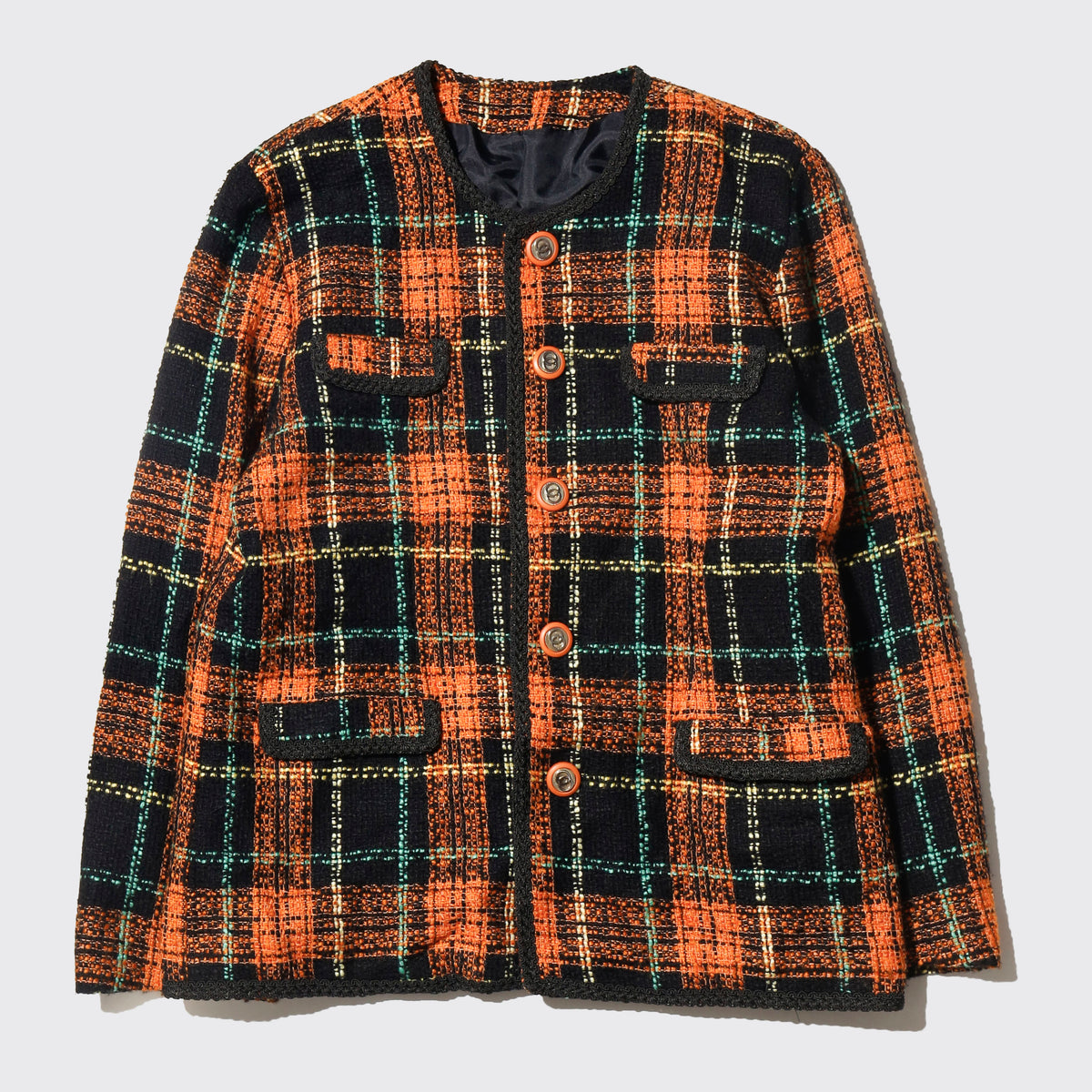 vintage tartan check chanel tweed jacket