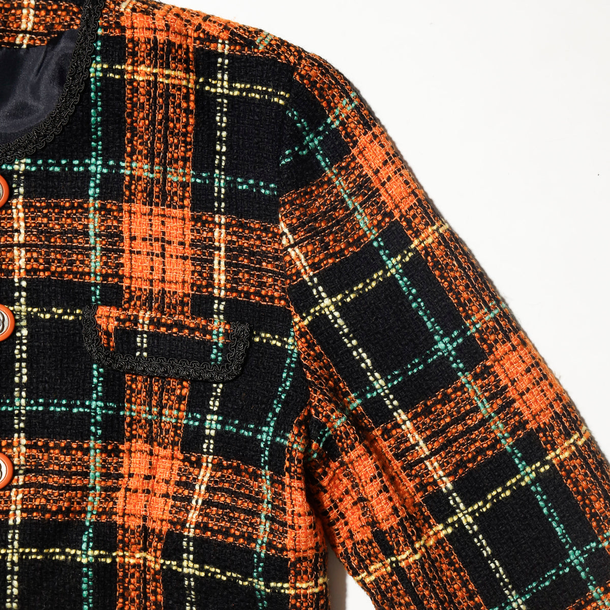 vintage tartan check chanel tweed jacket