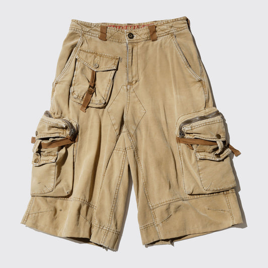 vintage utility wide cargo shorts