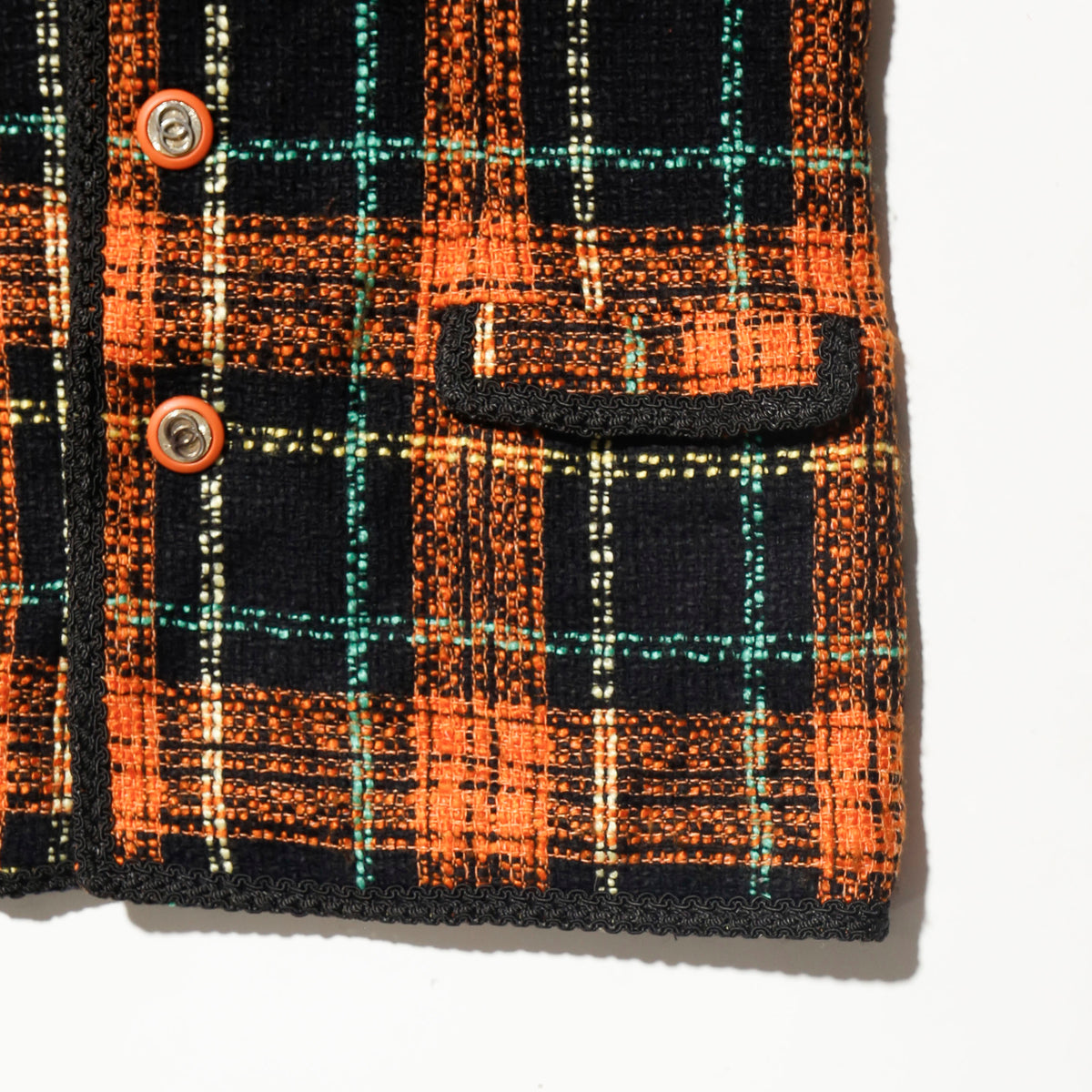 vintage tartan check chanel tweed jacket
