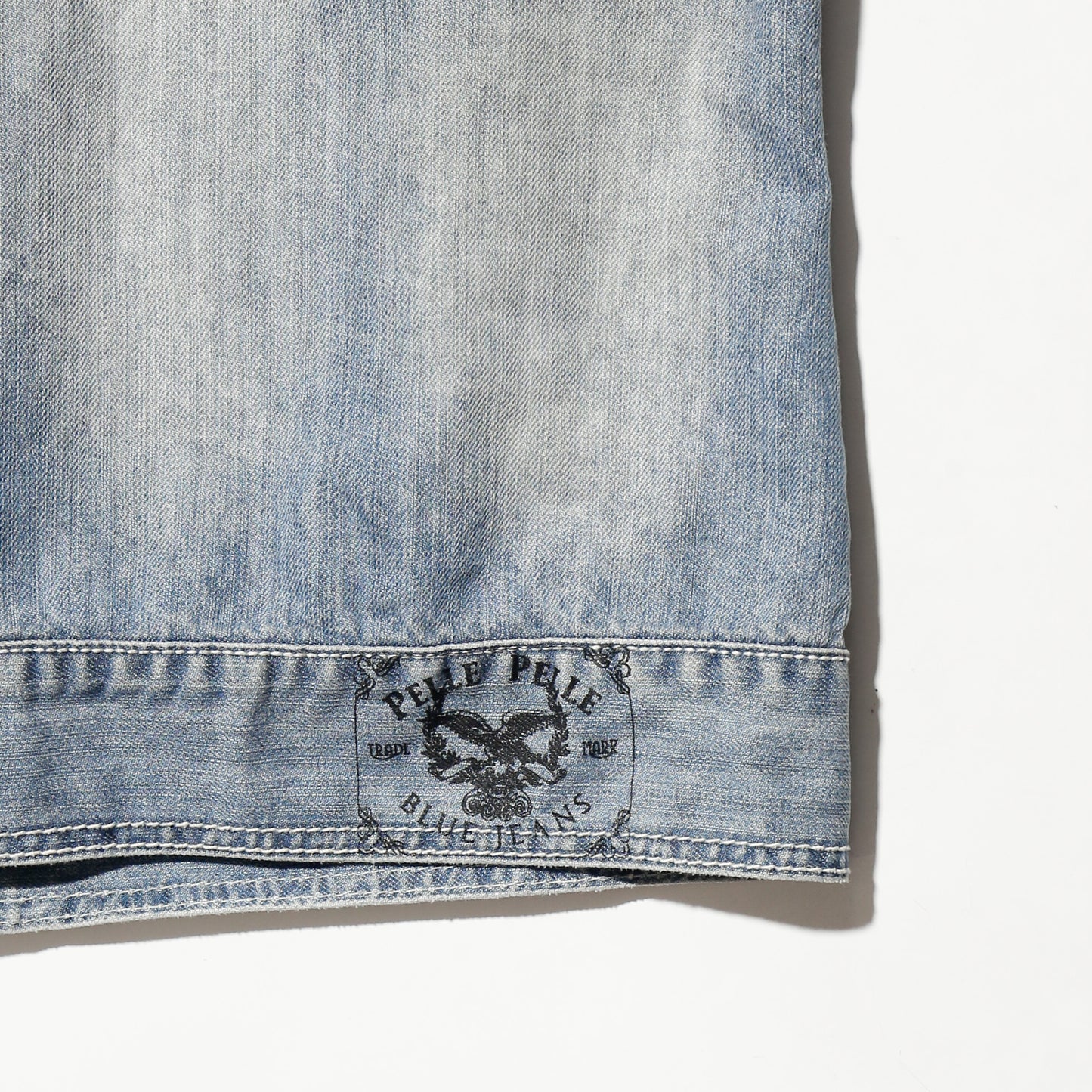 vintage pelle pelle studs/leather flap trucker jacket