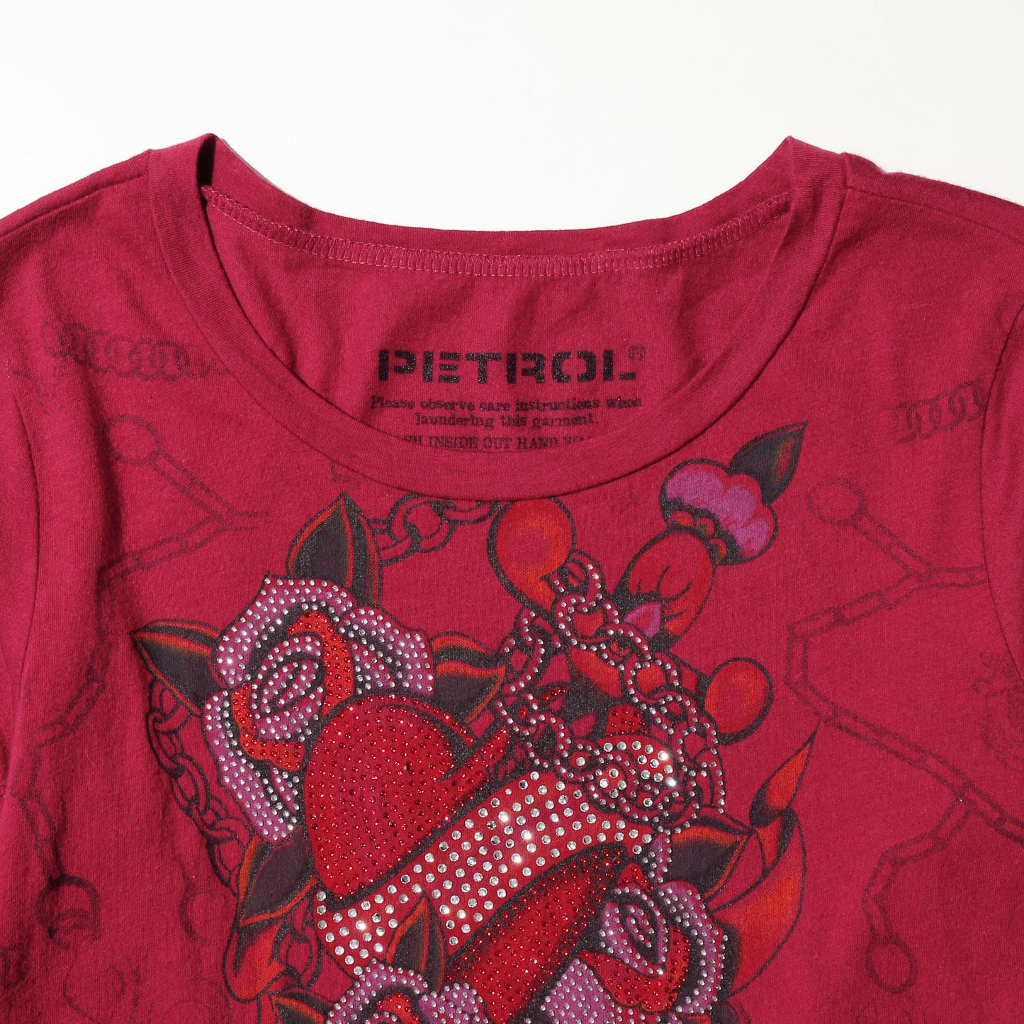 vintage tatoo sleeve  rhinestone l/s