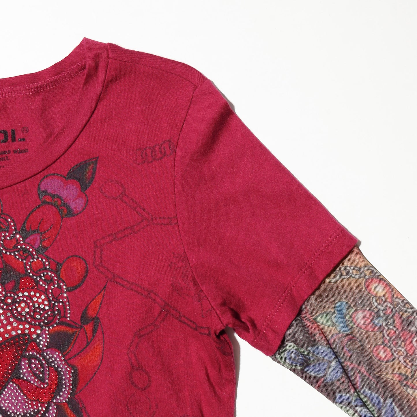 vintage tatoo sleeve  rhinestone l/s