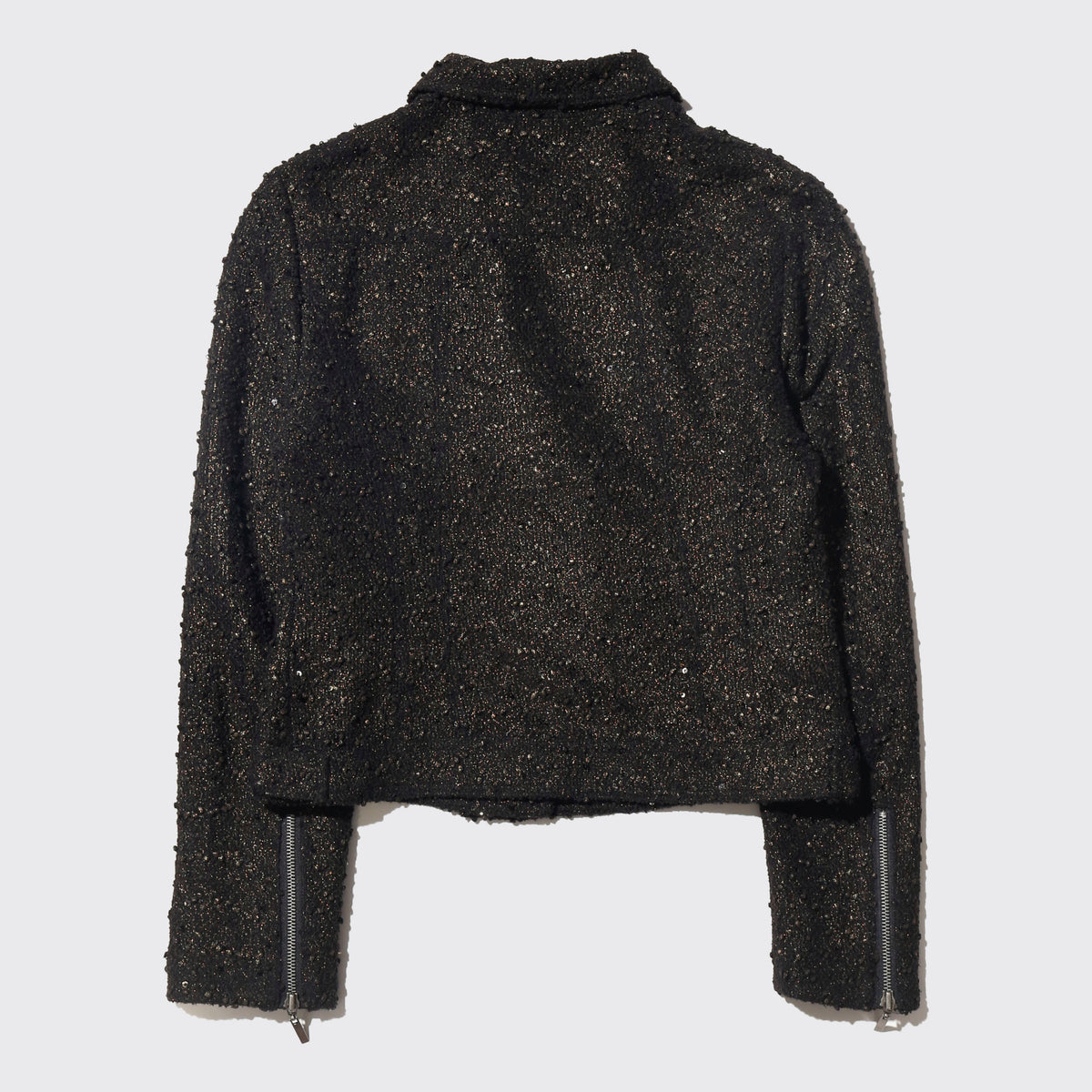 vintage lame tweed double ringers jacket, with dogtag pin
