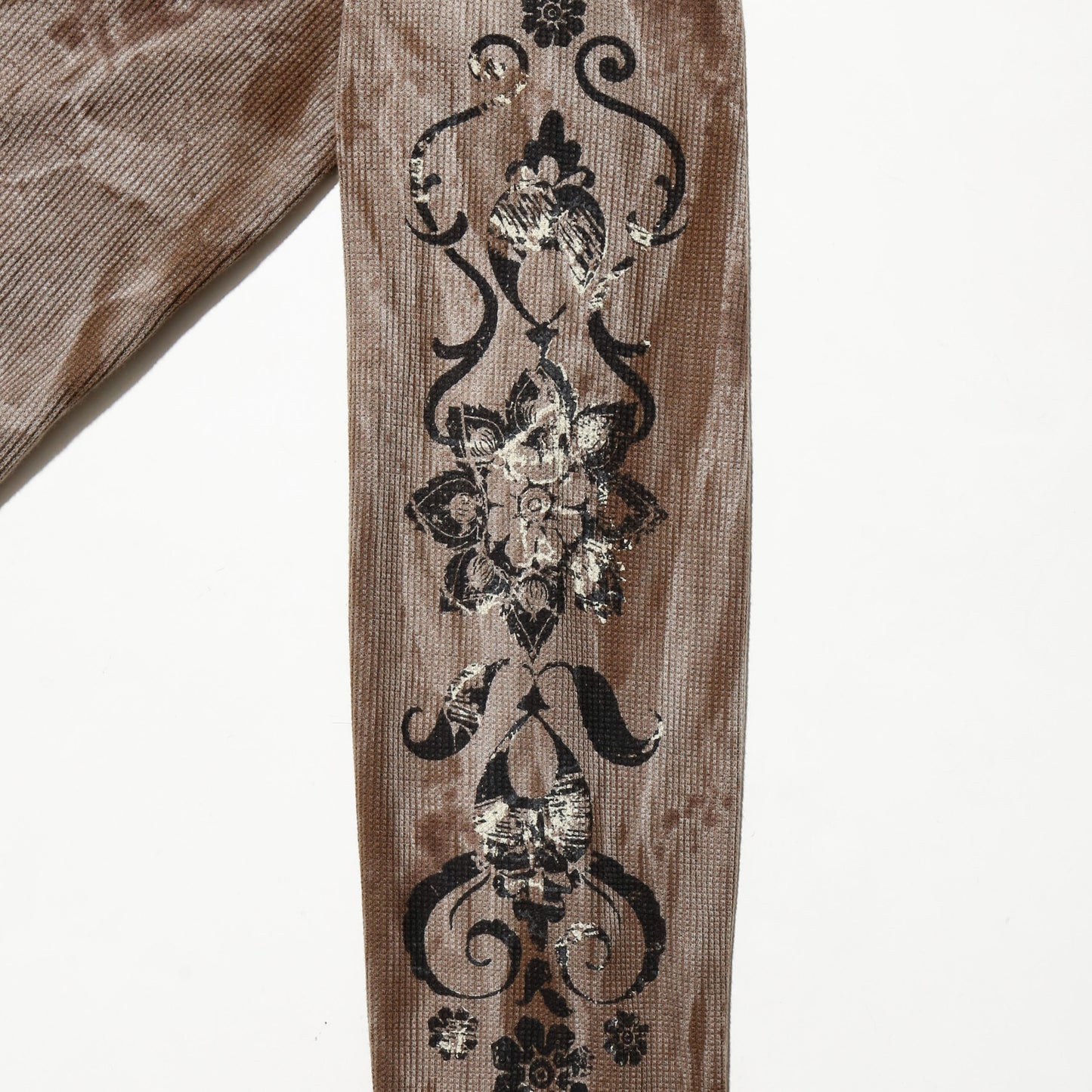 vintage distressed flower trival thermal hoodie