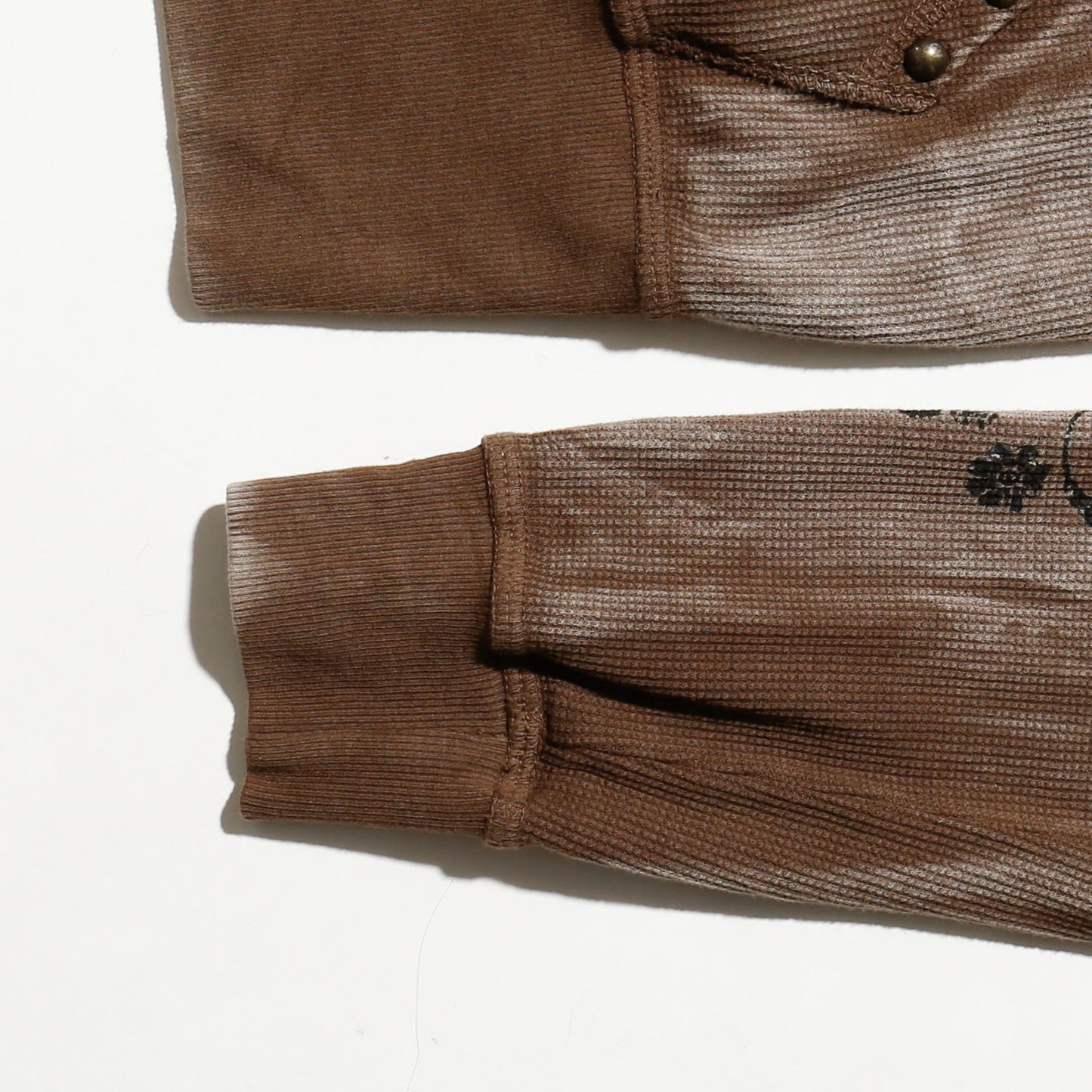vintage distressed flower trival thermal hoodie