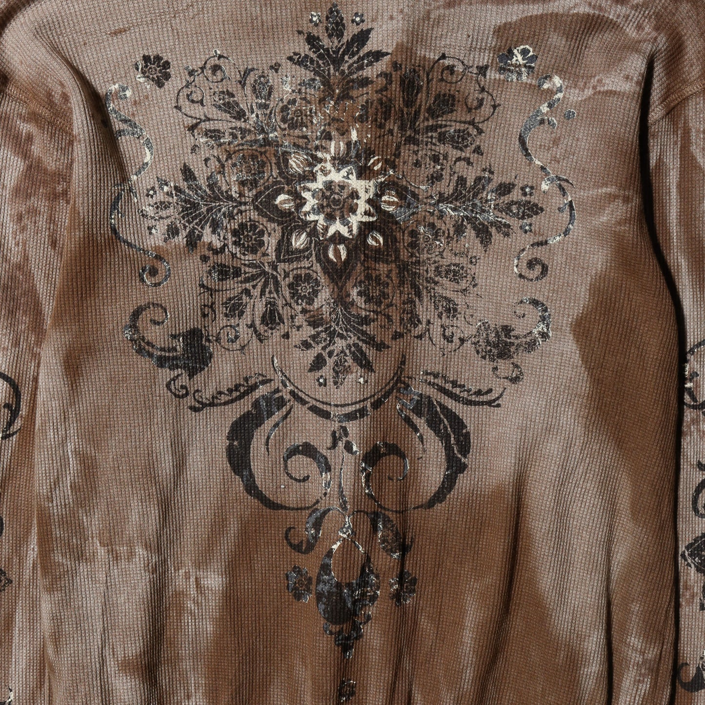vintage distressed flower trival thermal hoodie