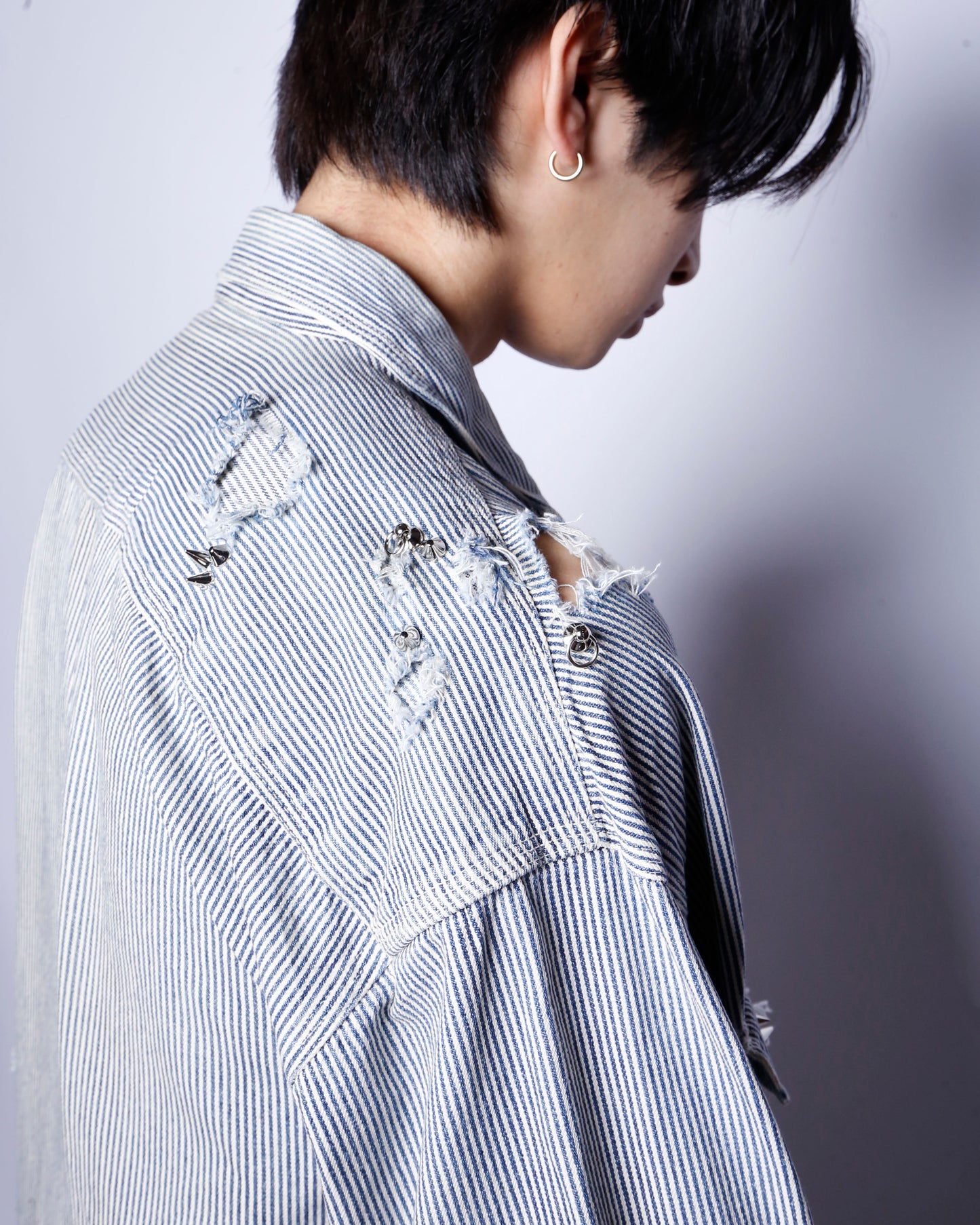 vintage five brother studs broken hickory shirt