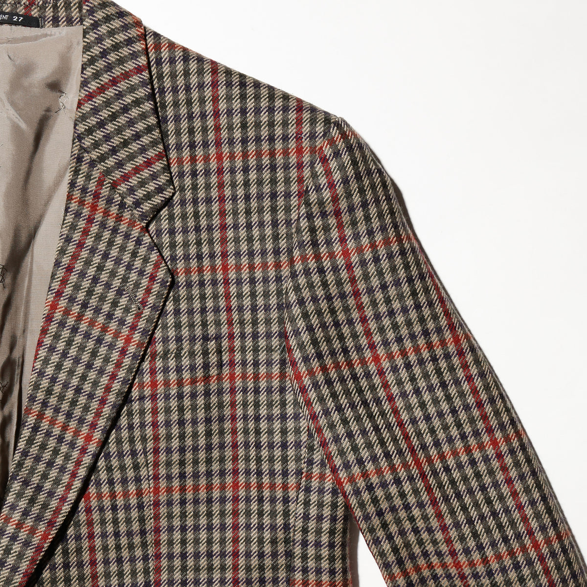vintage 80's Yves Saint Laurent check single tailored jacket