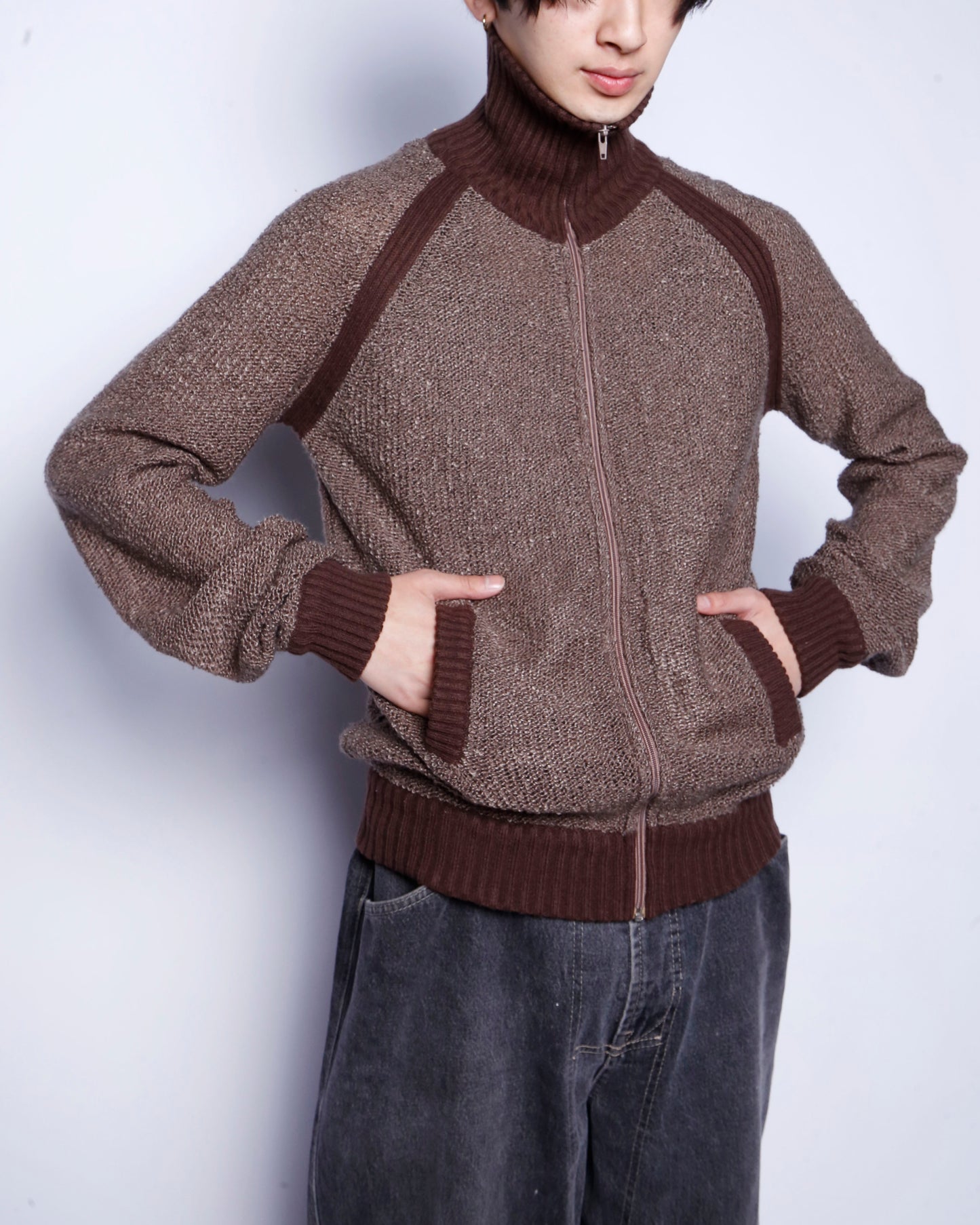 vintage knit track jacket