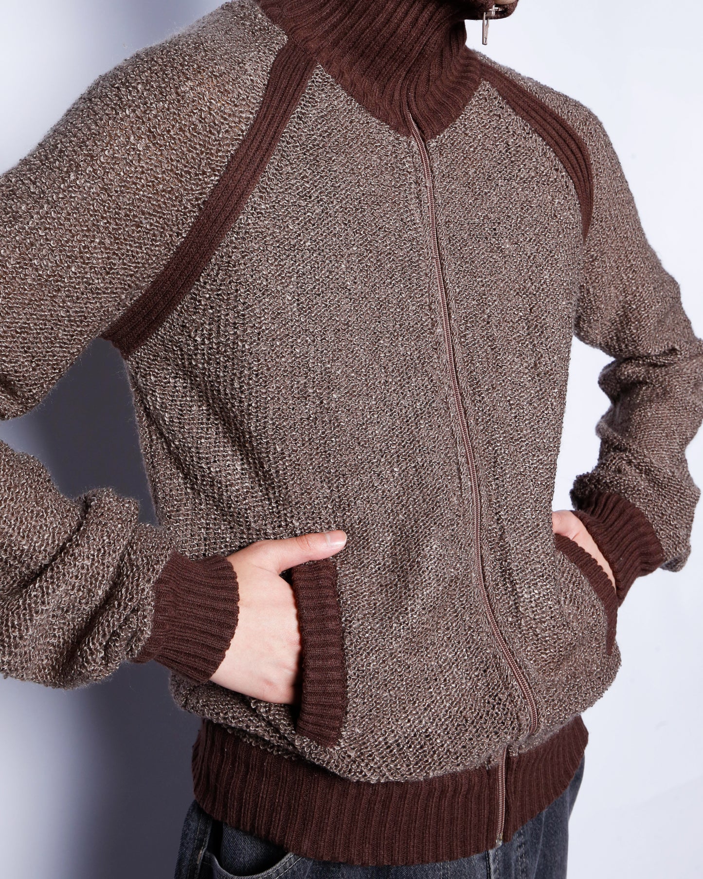 vintage knit track jacket