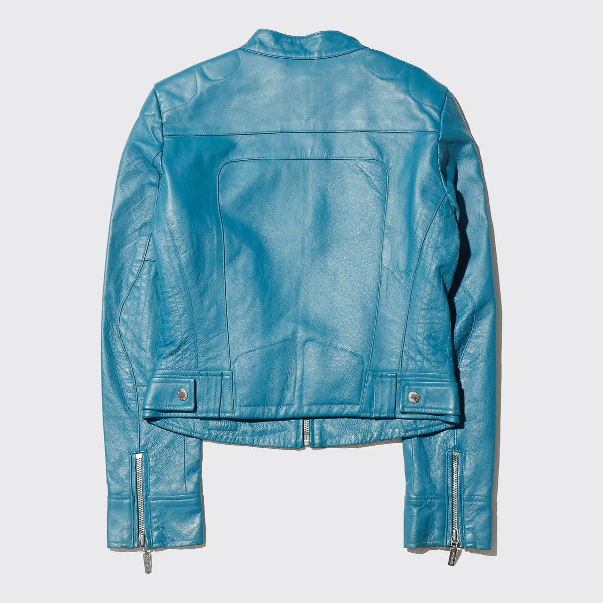 vintage mustang turquoise riding leather jacket