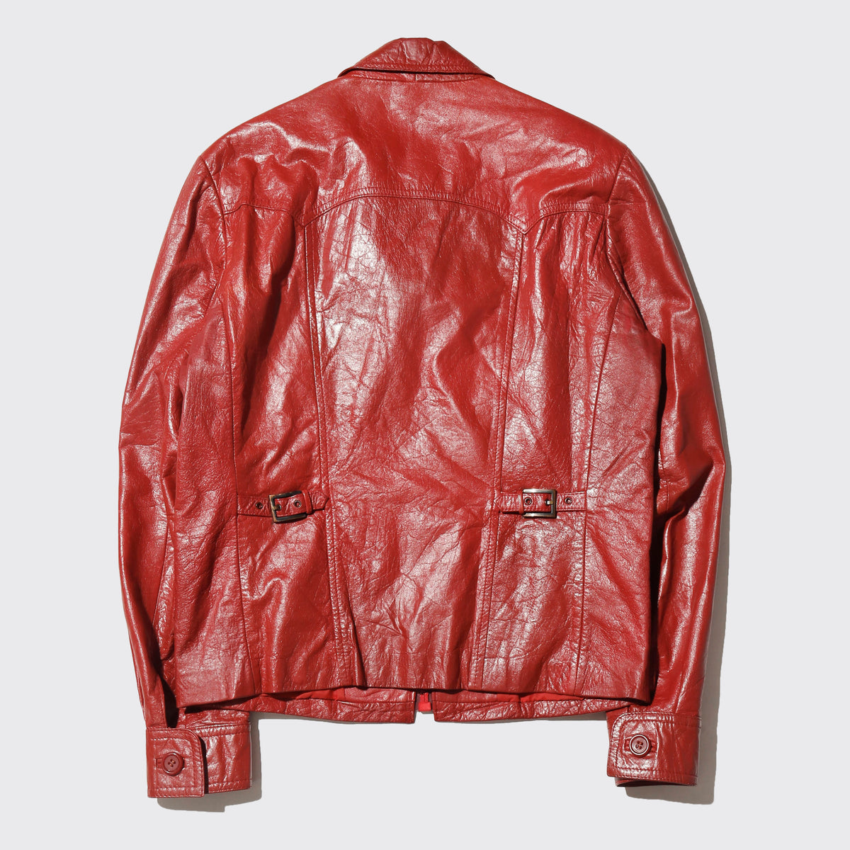 vintage 70's intrecciato leather trucker jacket