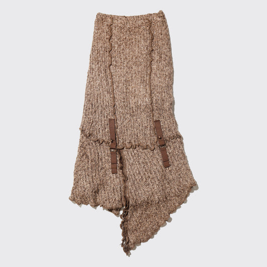 vintage deformed seam boucle knit skirt
