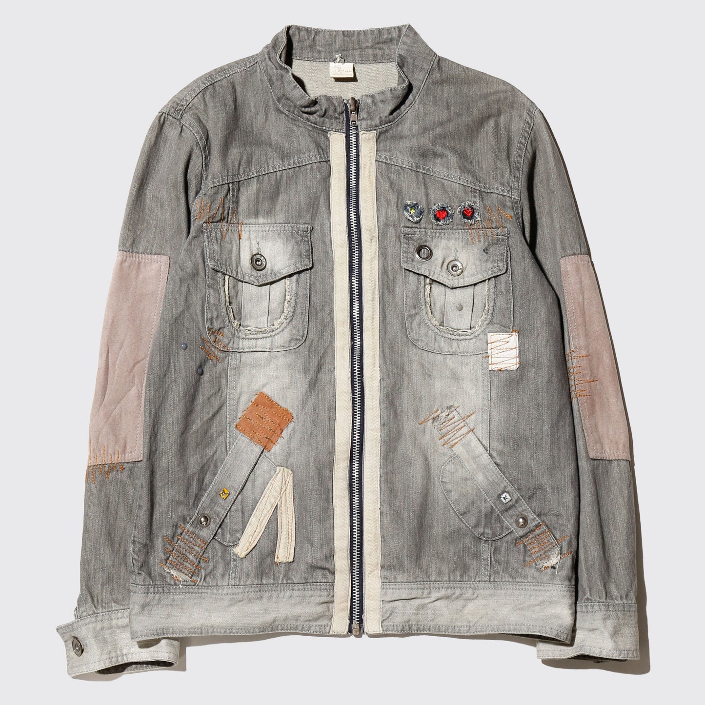 vintage repaired ridding denim jacket