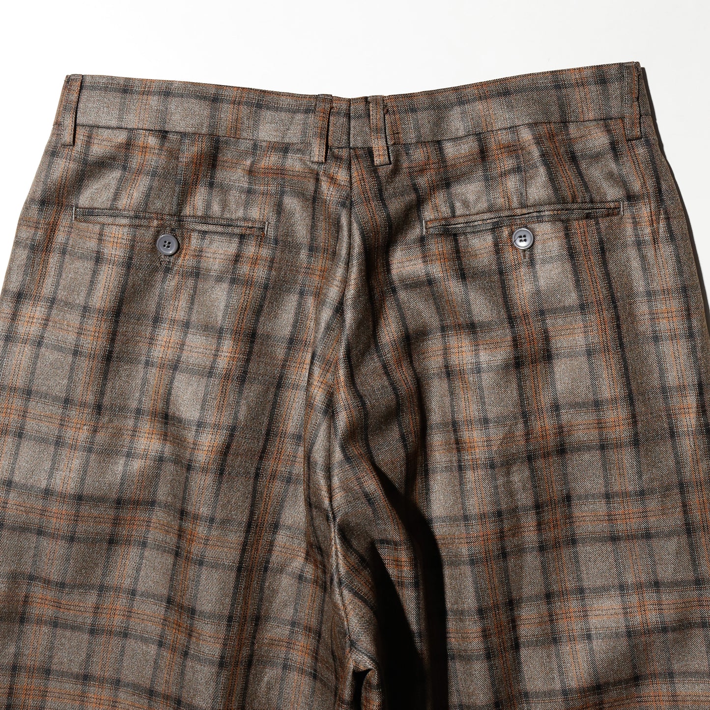 vintage tucked check wide slacks