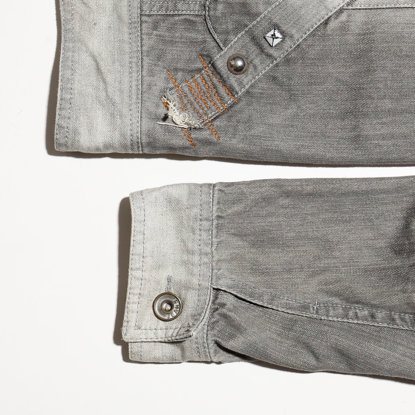 vintage repaired ridding denim jacket