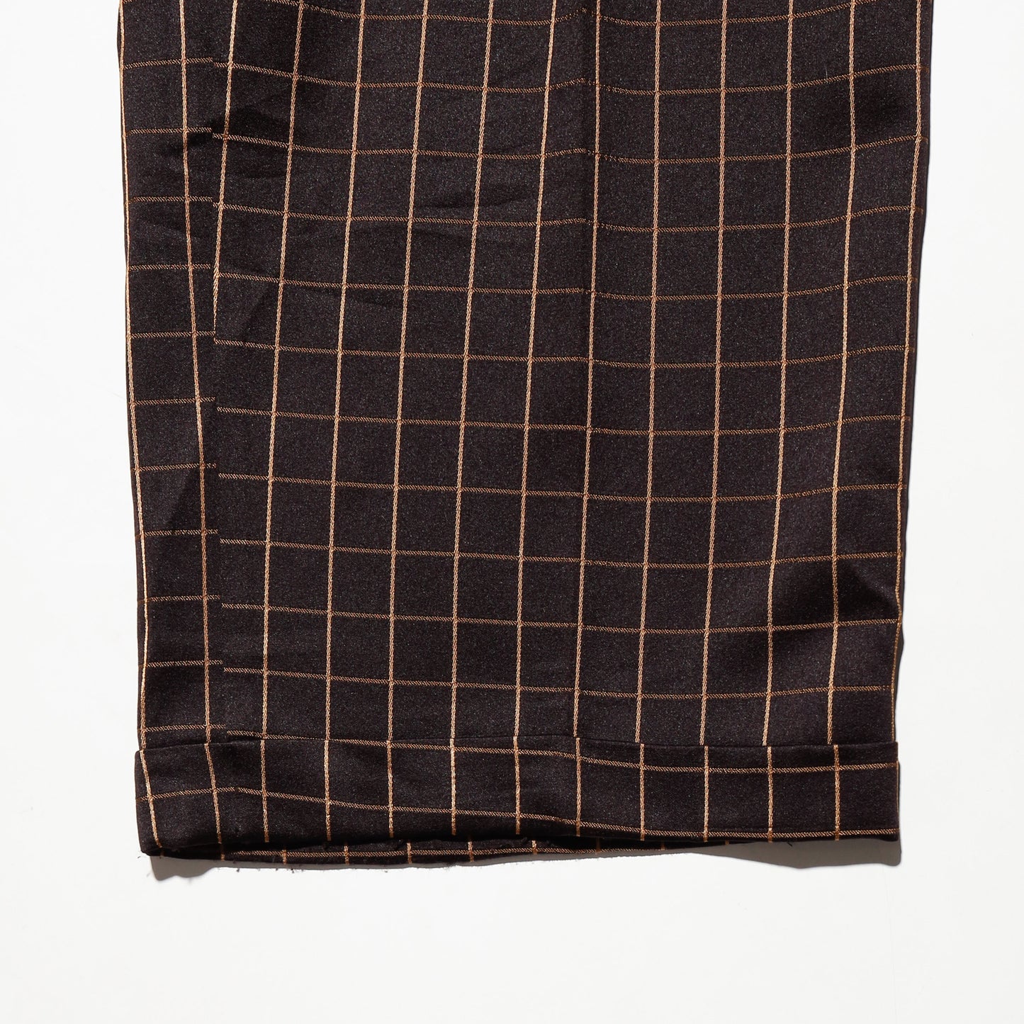 vintage tucked window check wide slacks