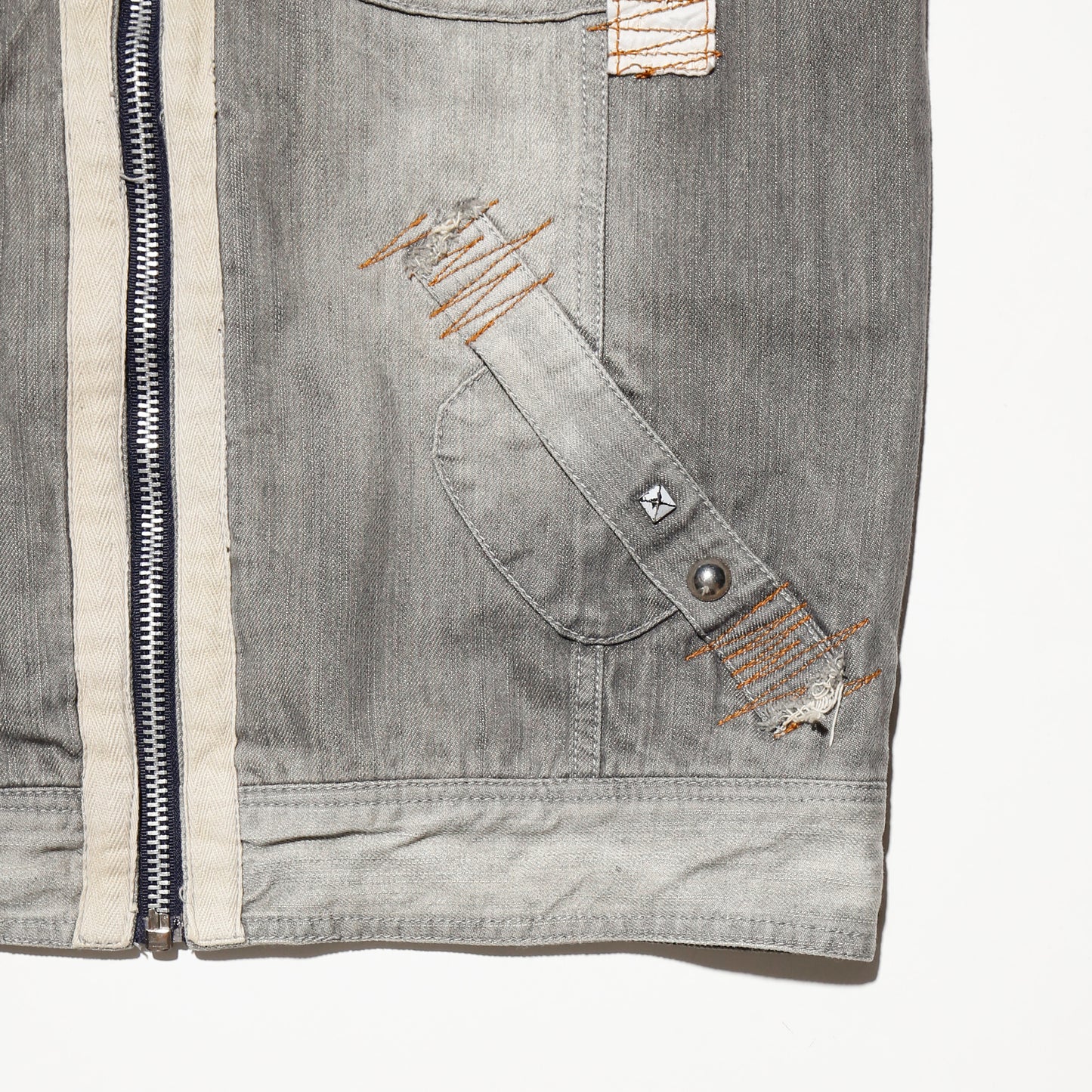 vintage repaired ridding denim jacket